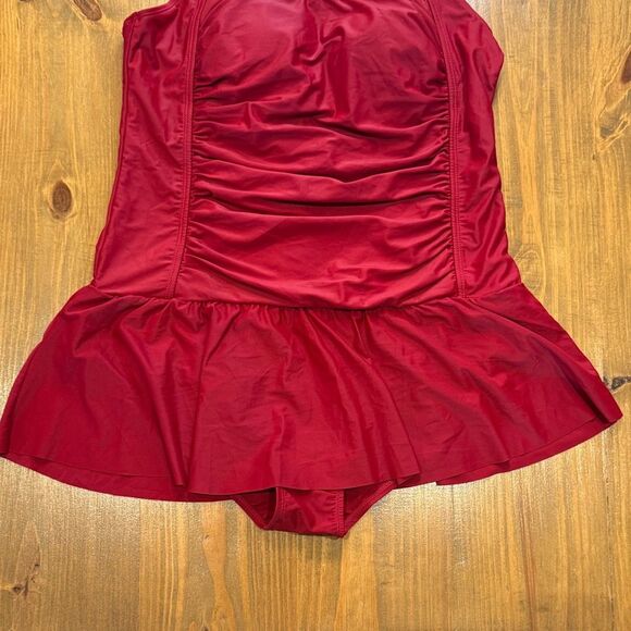 NWOT Womens Vintage Ruched Padded Tummy Control One Piece Swimsuits Swimdress XL - Picture 8 of 11